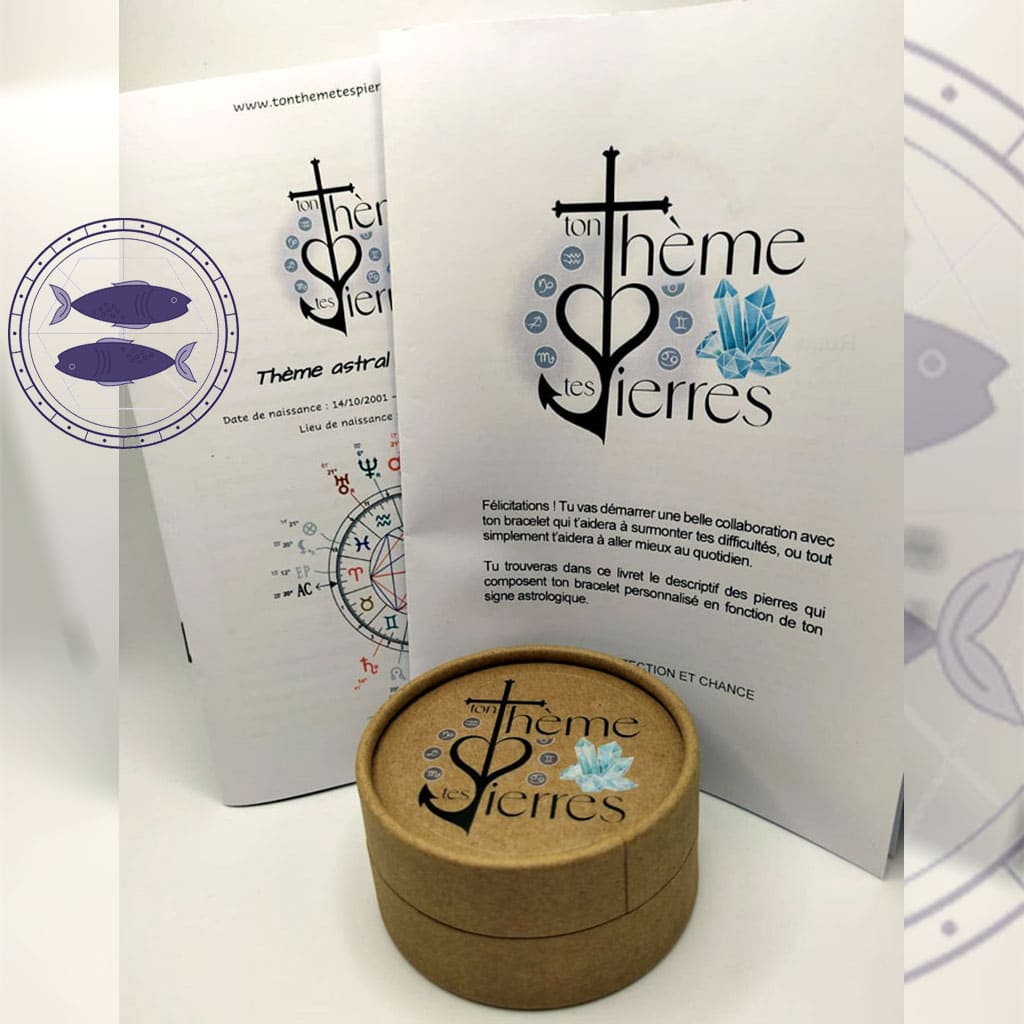 Pack "thème astral + bracelet Personnalisé" pour les Poissons