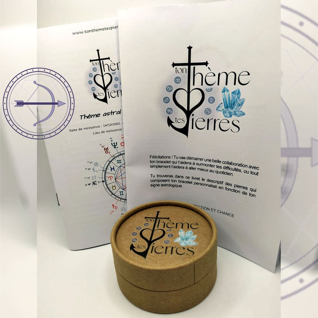 Pack "thème astral + bracelet Personnalisé" pour le Sagittaire